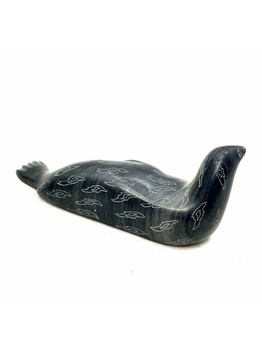 Vintage Soapstone Seal Sculpture Hand Carved Eskimo Art Esquimau Canada